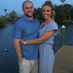 Blue & white striped jumpsuit